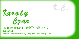 karoly czar business card